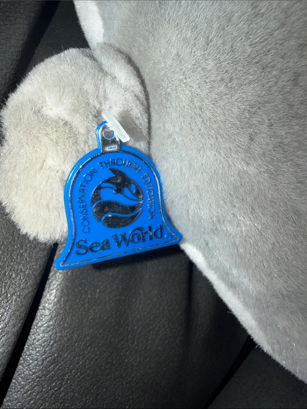 Used condition rare sea world vintage Plush Dolphin Pet Toy - Light Gray